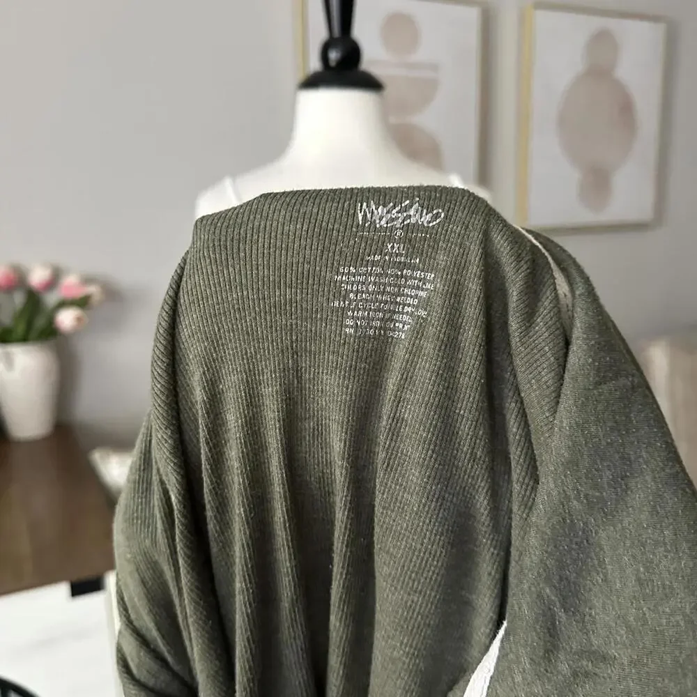 Mossimo Olive Ribbed Hoodie - Picture 3 of 3